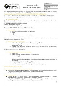 etiquetage des fromages